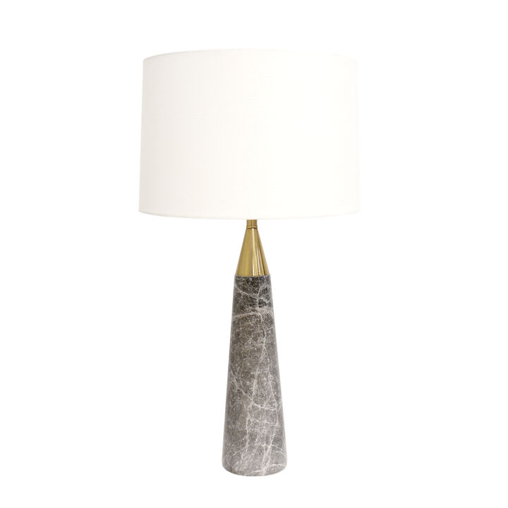 Pasargad Home Radiance Style Marble White/Gold Table Lamp, 28"H