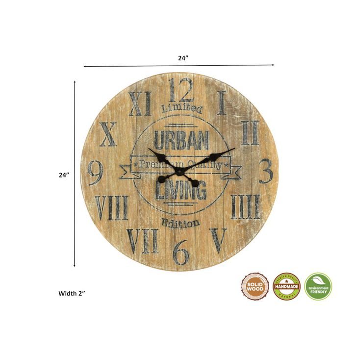 Taran Designs Sylvia Solid Wood Wall Clock