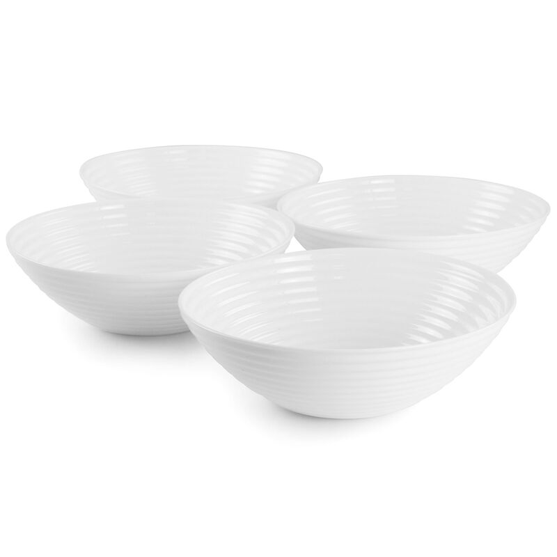 Gibson Ultra Patio 4 Piece Tempered Opal Glass Cereal Bowl Set in White