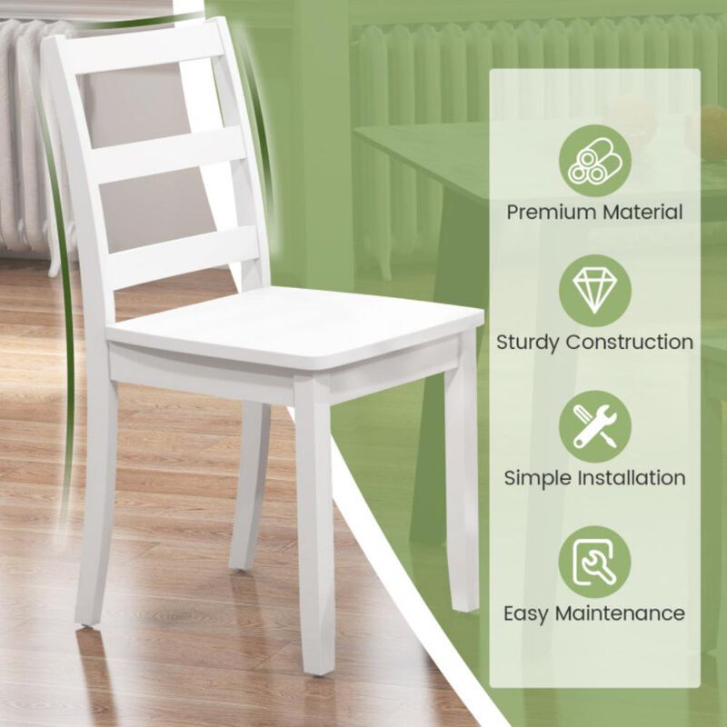 Hivvago Set of 2 Wood Dining Chairs with Solid Rubber Wood Legs