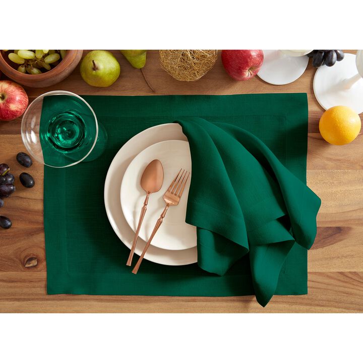 Solino Home 100% Pure Linen Placemats  Set of 6, 14 x 19 Inch | Sonoma