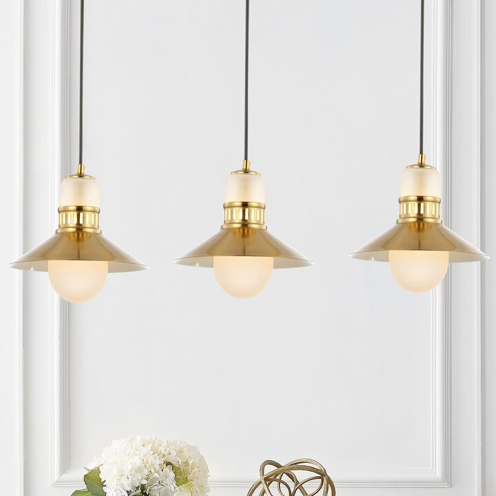 Colin Adjustable Iron/Glass Retro Hurricane Triple Linear LED Pendant