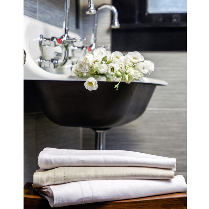 Solino Home 100% Pure Linen Hand Towels Set of 3 - 14 x 24 Inch
