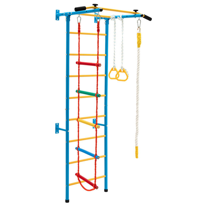 5-in-1 Kids Indoor Gym Playground with Swedish Wall Ladder for Active Play and Exercise