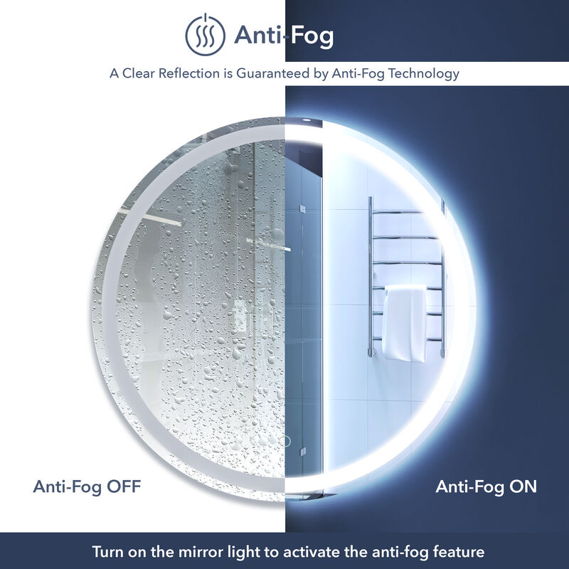 Dane Frameless Antifog Front/Back-Lit Bathroom Vanity Mirror with Smart Touch