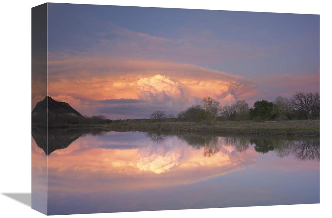 Storm clouds over South Llano River, South Llano River State Park, Texas-Canvas Art-16x12