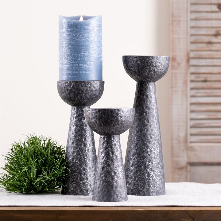 Resin Candle Holders (Set of 3) - 7"H, 9"H, 11"H for a Timeless Look