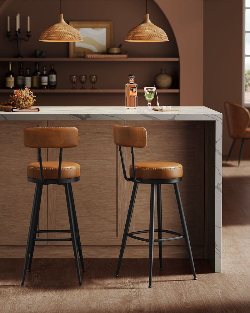 40.5" Tall Swivel Bar Stools with Backs