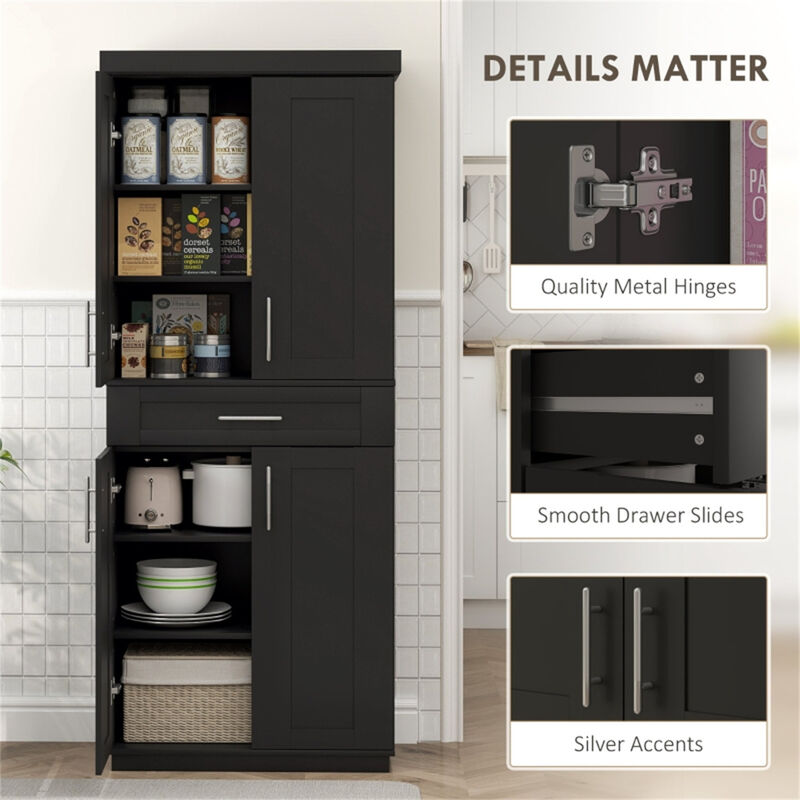Compact Kitchen Storage Cabinet with Drawers and Doors