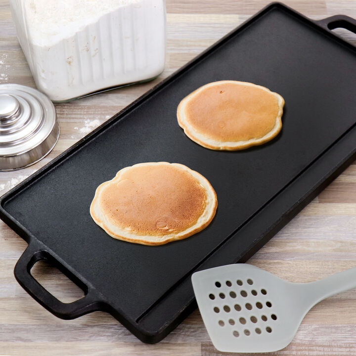 Oster Castaway Pre-Seasoned 18in x 9in Cast Iron Reversible Griddle