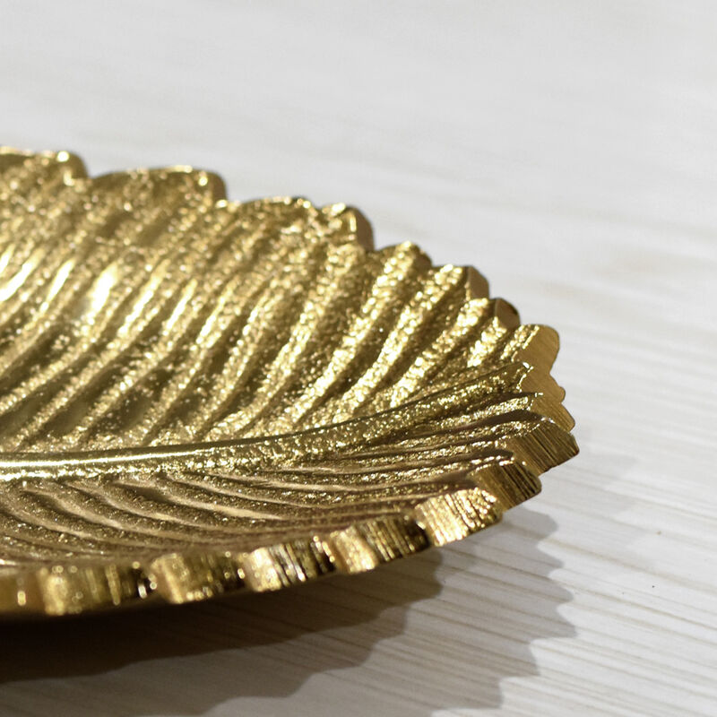 Handmade Decorative Gold Color Coated 17.99 x 6.29 x 1.18 Inches Aluminium Tray 035AB BBH Home's
