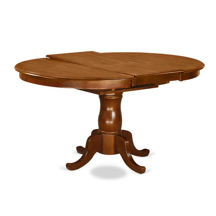 East West Furniture POML7-SBR-C 7 PC Dining room set for 6-Oval Dining Table with Leaf with 6 Dining Chairs.