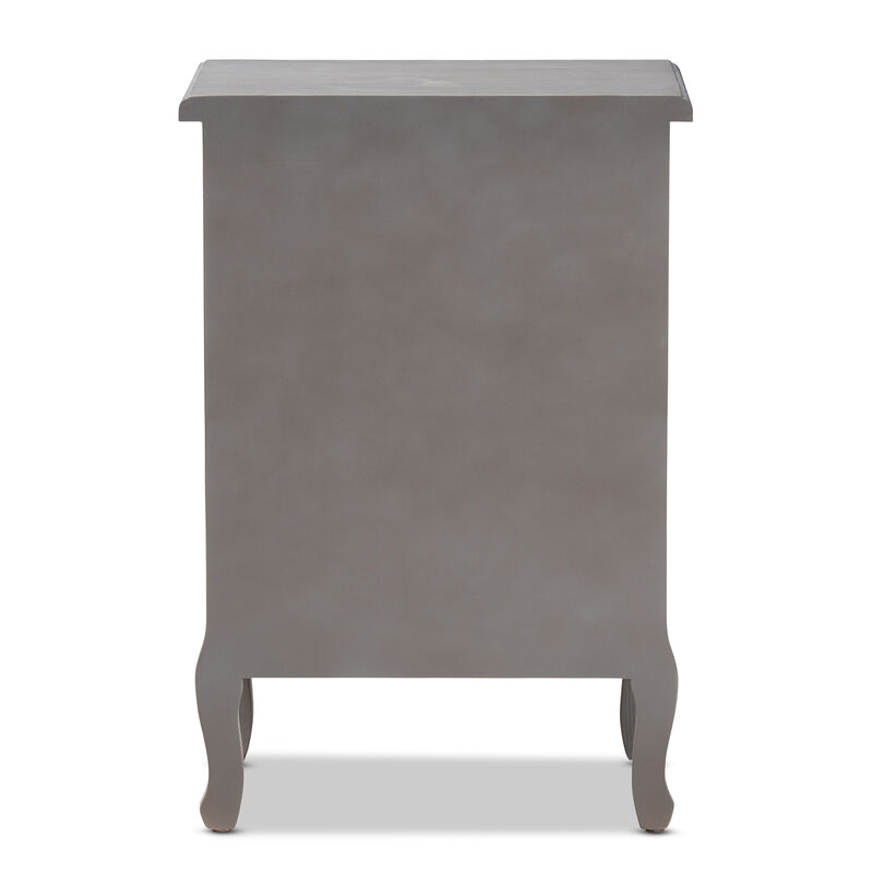 Baxton Studio Capucine Antique French Country Cottage Grey Finished Wood 3-Drawer End Table