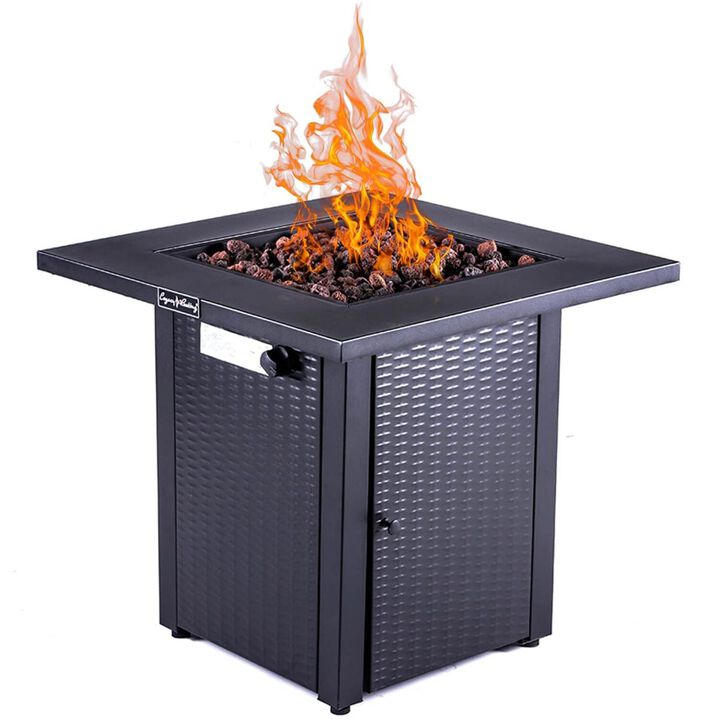 Streamdale Outdoor Rattan Fire Pit Table, 50,000 BTU