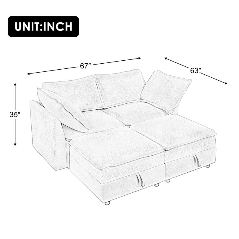 Merax Free Combination Modular Sofa with Storage