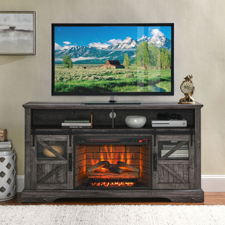 Streamdale 60" Electric Fireplace Media Center (Rustic Oak)