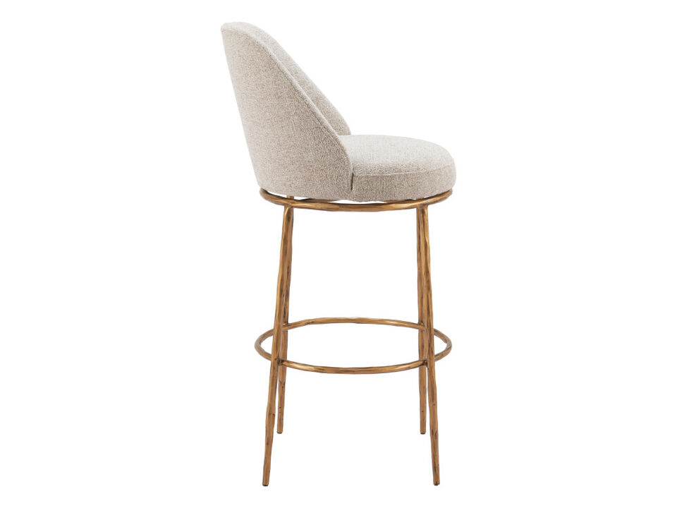 Nordhavn Swivel Barstool Beige & Gold