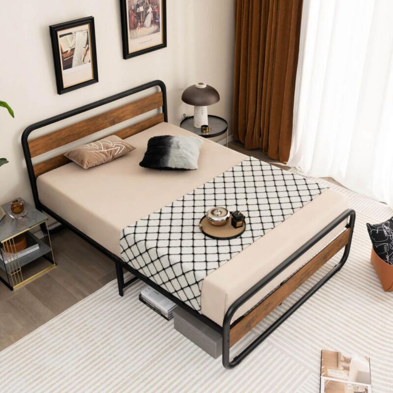 Hivvago Arc Platform Bed with Headboard and Footboard