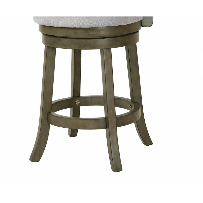 New Classic Furniture New Classic Manchester Gray Wood Swivel Counter Stool w/ Fabric Seat (Set of 2)