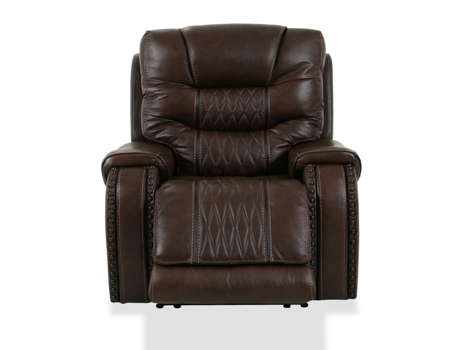 Leather power recliner