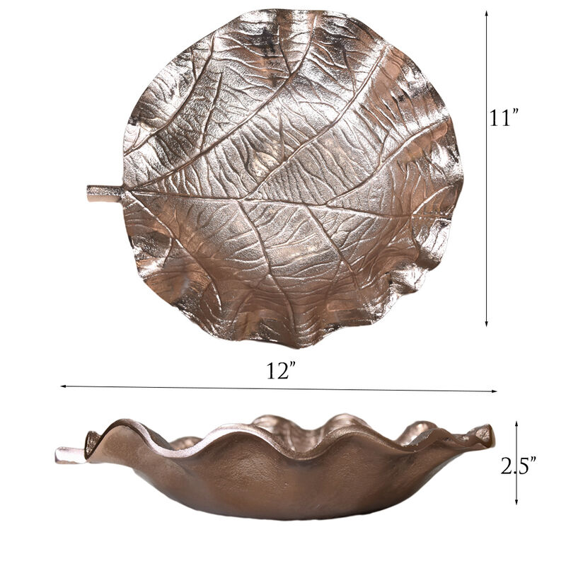Handmade Decorative Gold Color Coated 4.72 x 4.52 x 1.18 Inches Aluminium Tray 052AB BBH Home's