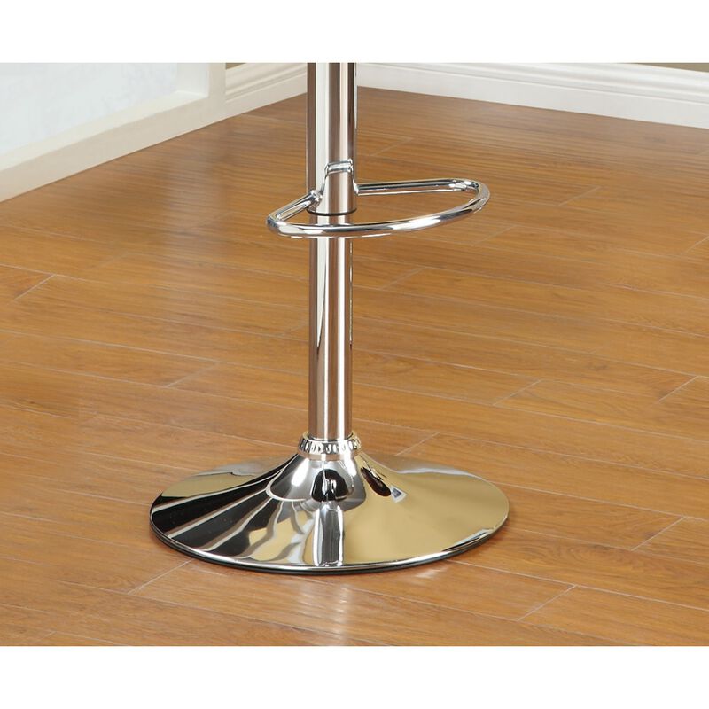 Adjustable Height Swivel Chairs Set, Faux Leather, Chrome Base