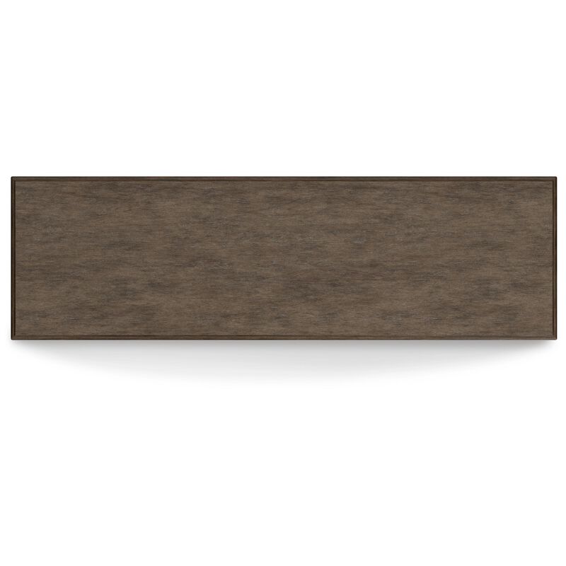 Vells 60 Inch Credenza Table, 2 Adjustable Shelves, Brushed Grayish Brown - Benzara