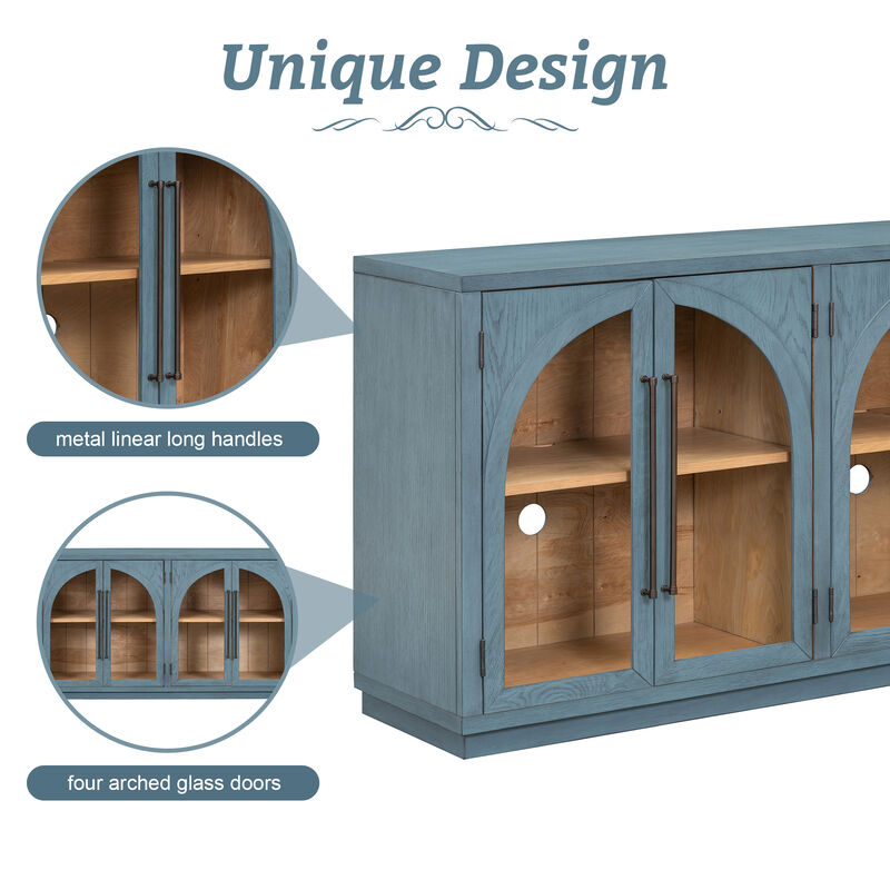 Retro Style Sideboard Cabinet with 4 Doors
