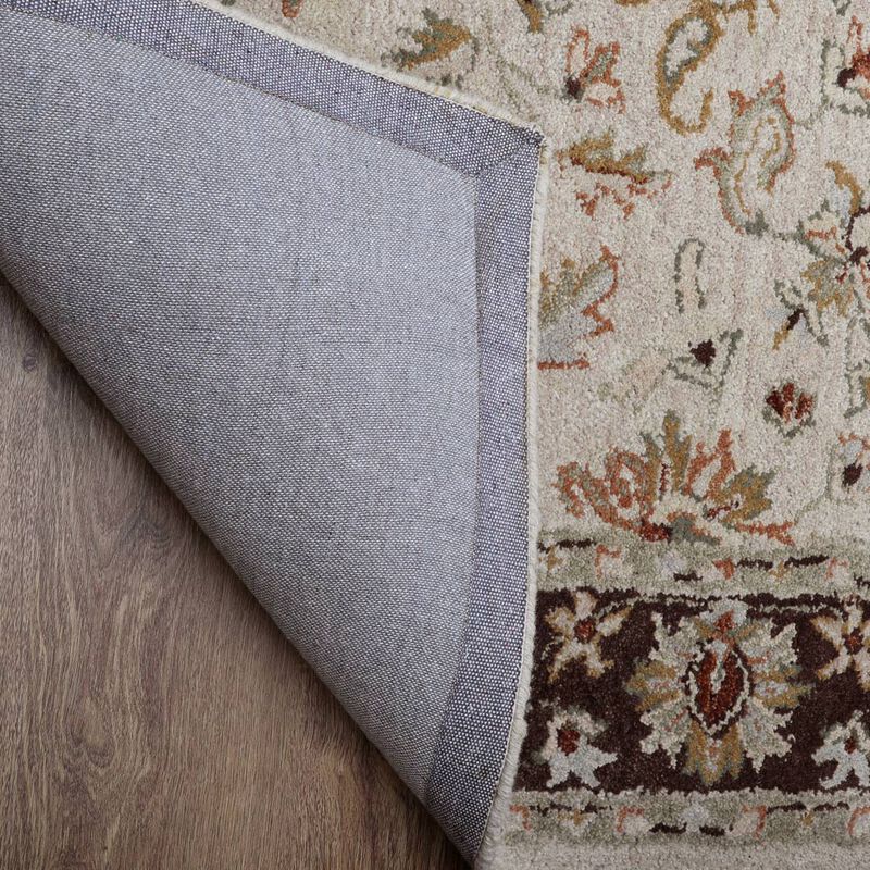 RUGSOTIC CARPETS HAND TUFTED WOOL ECO-FRIENDLY AREA RUGS  - 8'x10', Rectangle Shape, Beige & Brown, Classic Oriental Traditional  Design, High Pile Thick Handmade Anti Skid Area Rugs (K0TM12)