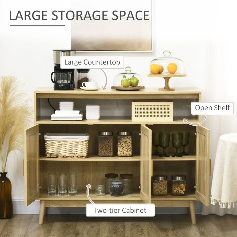 Natural Boho Storage: Rattan Sideboard Buffet for Dining Room