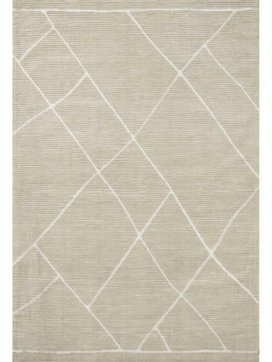 Logan LOG01 Oatmeal/White 3'6" x 5'6" Rug