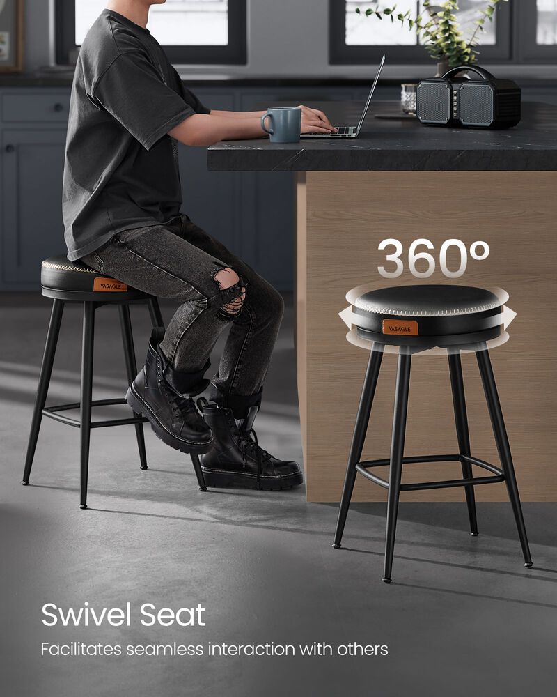 Bar Stools Set of 2, 25.6-Inch Tall