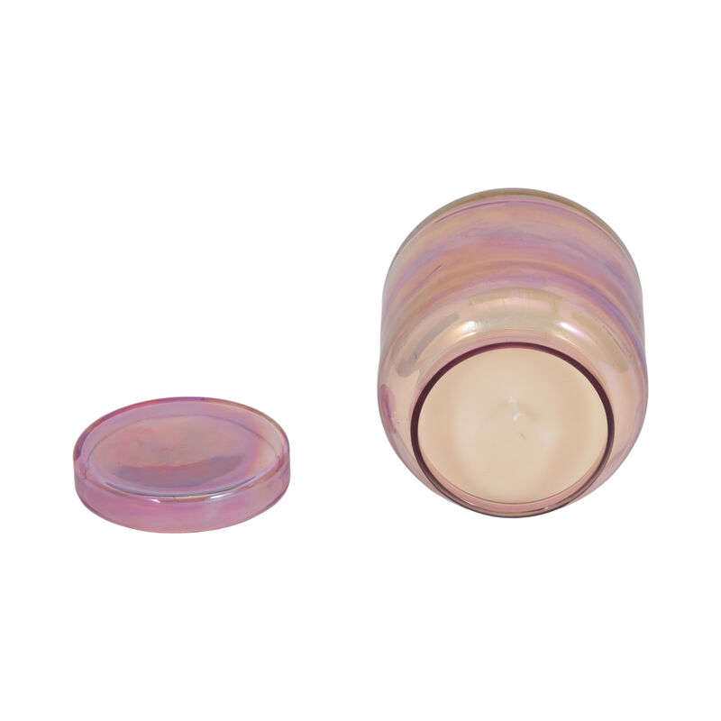 4" 21 Oz Jasmine Luster Lidded Candle, Pink