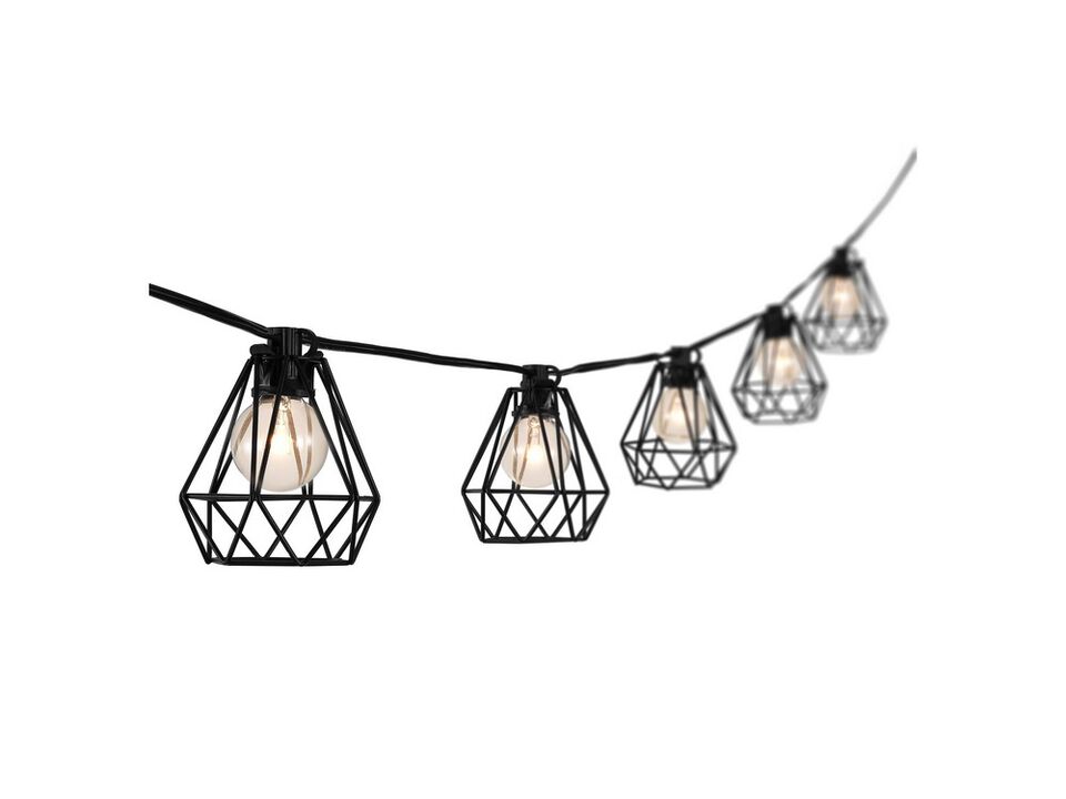 Light Indoor/Outdoor Contemporary Transitional Incandescent G40 Diamond Cage String Lights