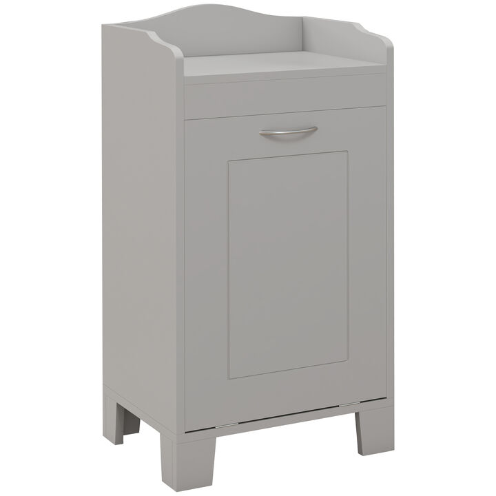 Wooden Bathroom Laundry Hamper Cabinet Tilt Out Basket Storage Home Furniture