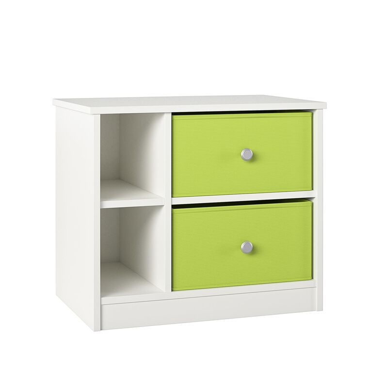 Ameriwood Home Mya Park Nightstand with 2 Fabric Bins