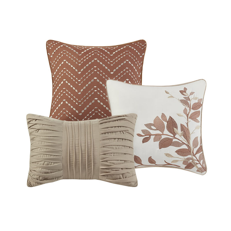 Gracie Mills Mitchell 6-Piece Reversible Quilt Set and Coordinating Throw Pillows