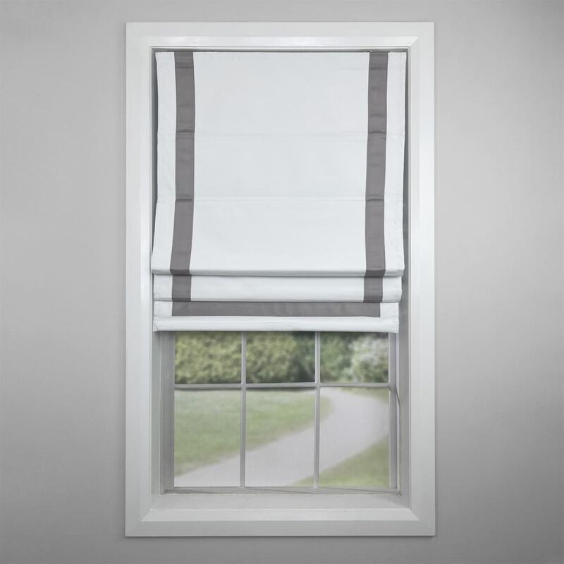 Versailles Valentina Cordless Roman Blackout Shades For Windows Insides/Outside Mount 27" x 63" Grey