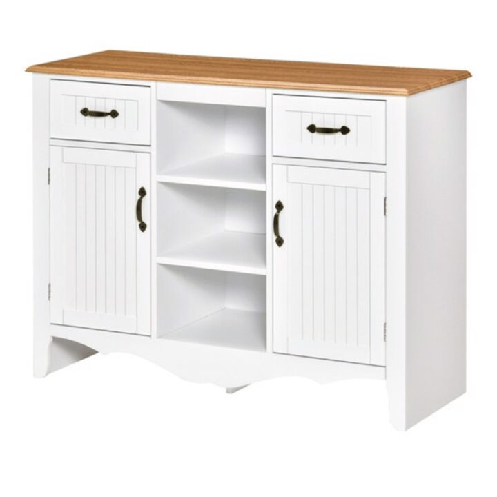 Kitchen Sideboard Storage Cabinet with Shelves for Coffee Bar