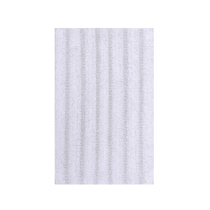 Knightsbridge Linear 220 GSF Reversible Bath Rug 17 x 24 - White