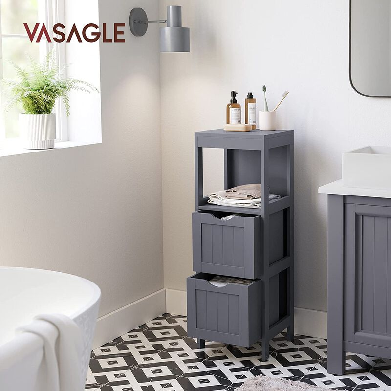 Bathroom Floor Cabinet with Storage Organizer Rack Stand