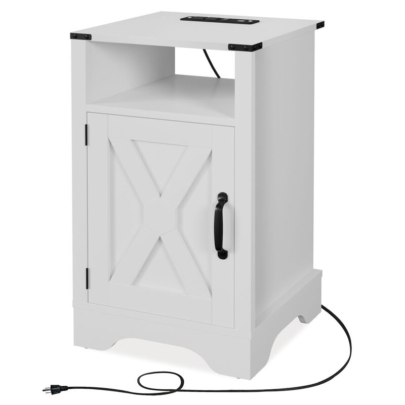 Streamdale Rustic farmhouse nightstand with charging station