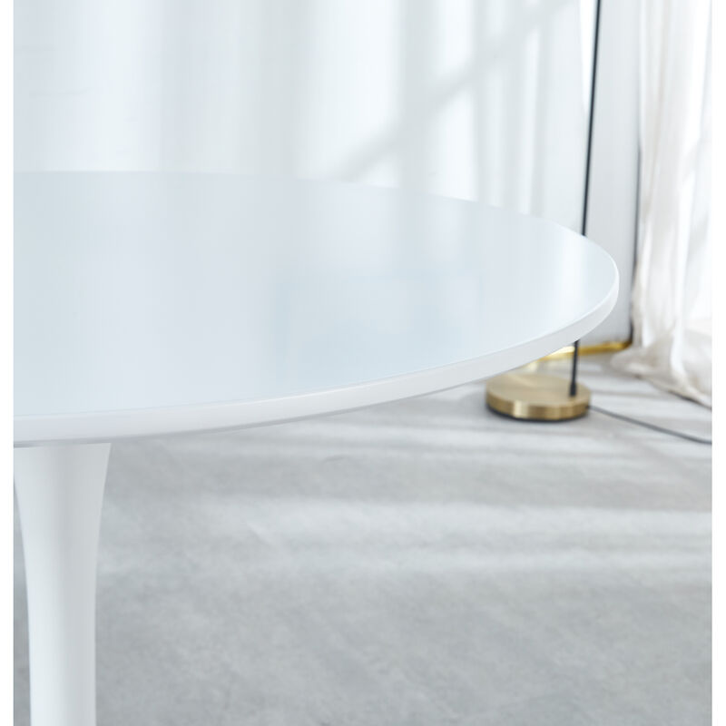 Tulip Table Mid-Century Dining Table For 2-4 People With Round MDF Table Top, Pedestal