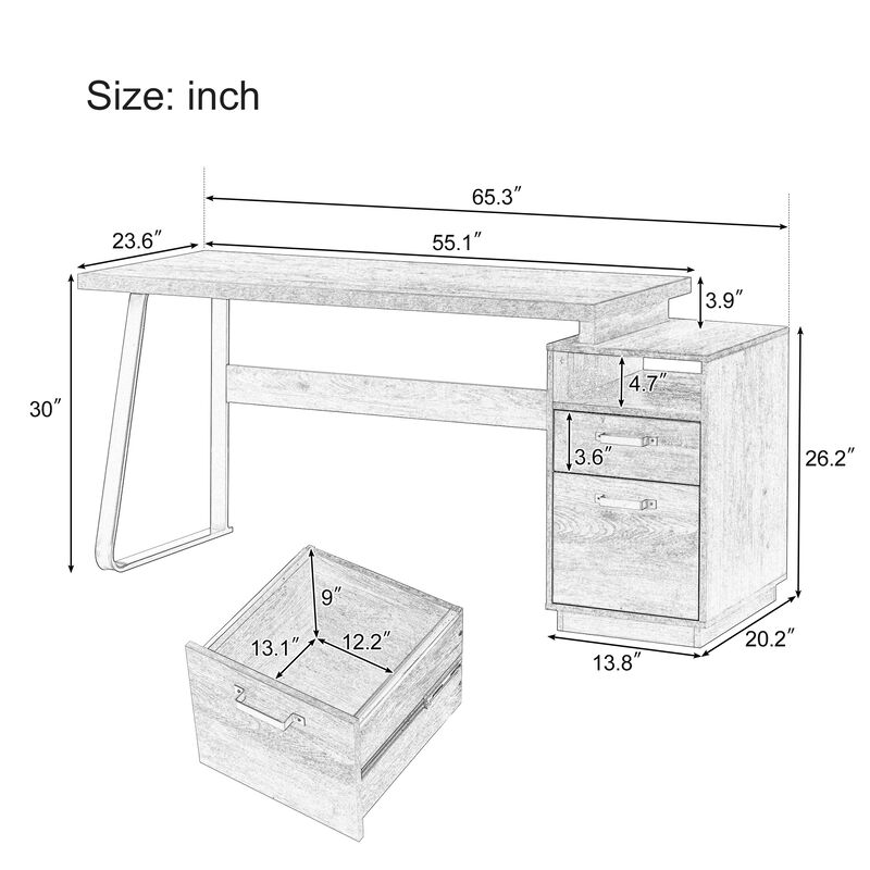 Merax Classical Home Office Computer Desk with Drawers