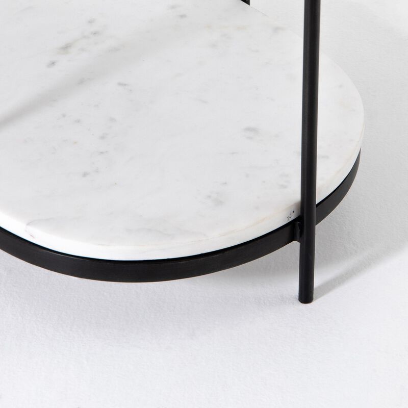 Felix Oval Nightstand in Hammered Grey