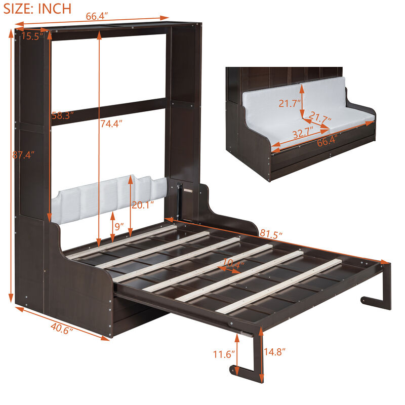 Merax Murphy Bed Wall Bed with Cushion