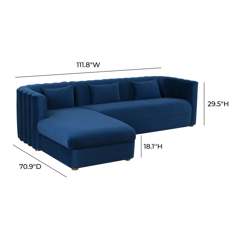Callie Black Velvet Sectional - LAF