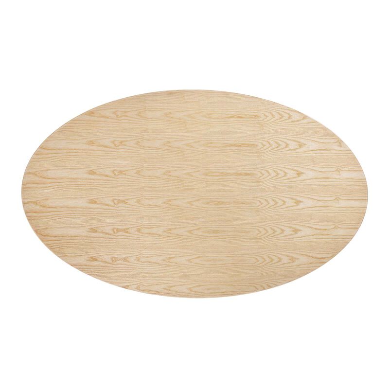 Modway - Lippa 78" Oval Wood Grain Dining Table Gold Natural