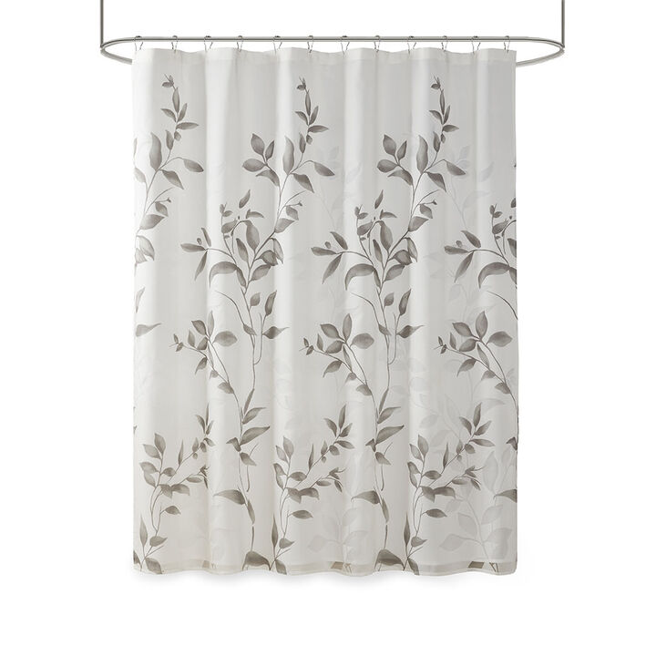 Gracie Mills Patton Modern Lightweight Botanical Burnout Shower Curtain