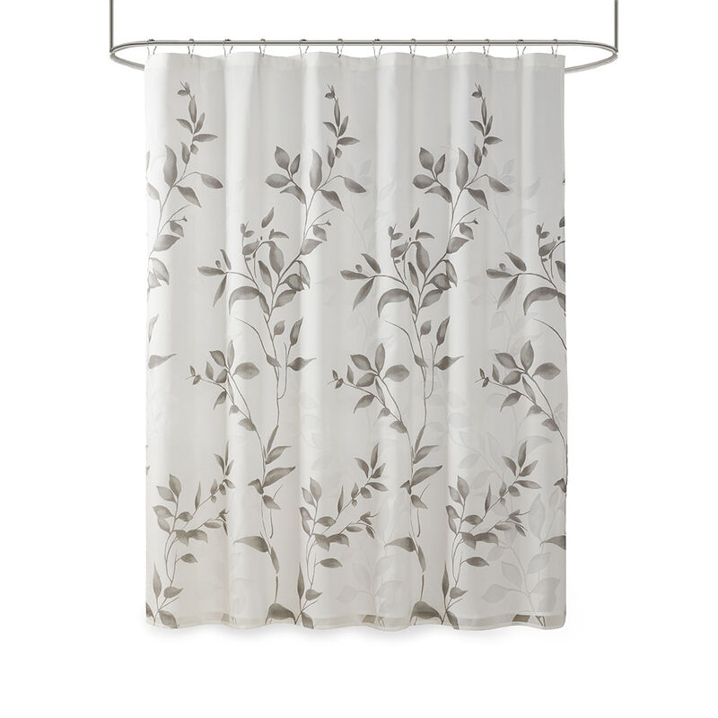 Gracie Mills Patton Modern Lightweight Botanical Burnout Shower Curtain